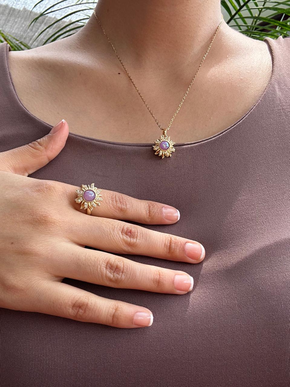 SET SOL RAPUNZEL: COLLAR + ANILLO GIRATORIO