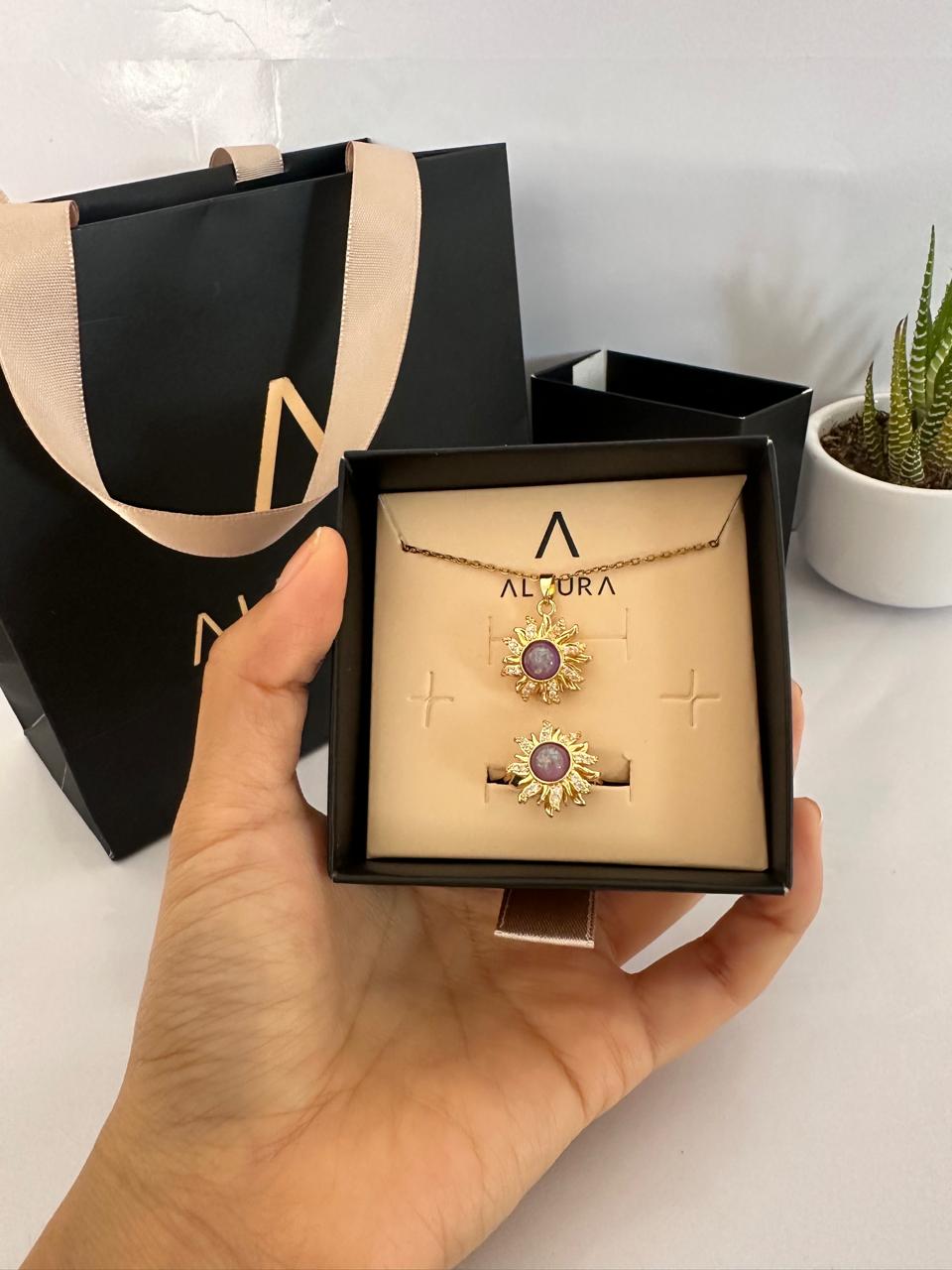 SET SOL RAPUNZEL: COLLAR + ANILLO GIRATORIO