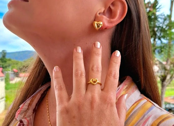 DUO CORAZÓN: ANILLO + ARETES / SEGUNDA COMPRA
