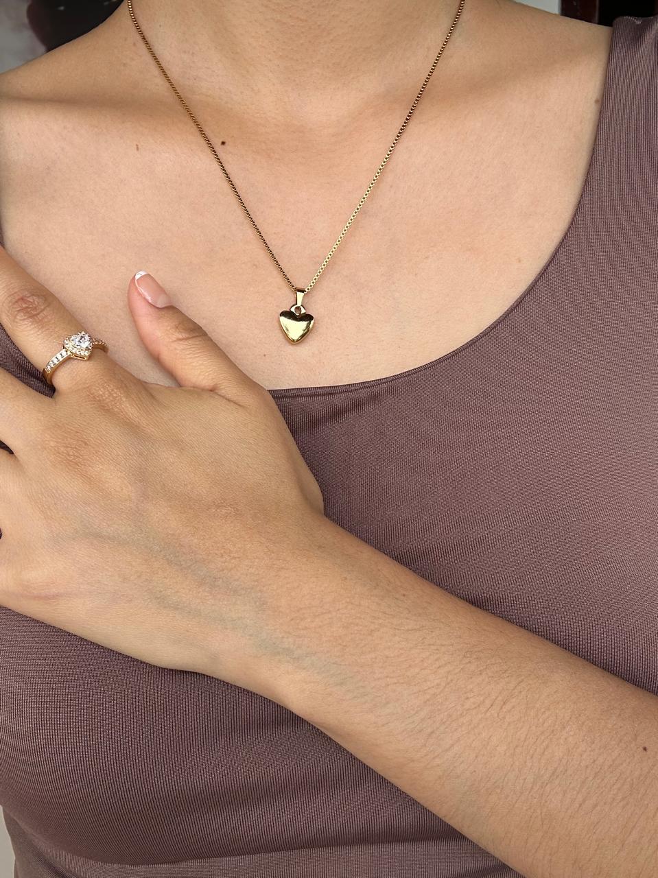 SET PROMESA: COLLAR ANILLO CORAZÓN