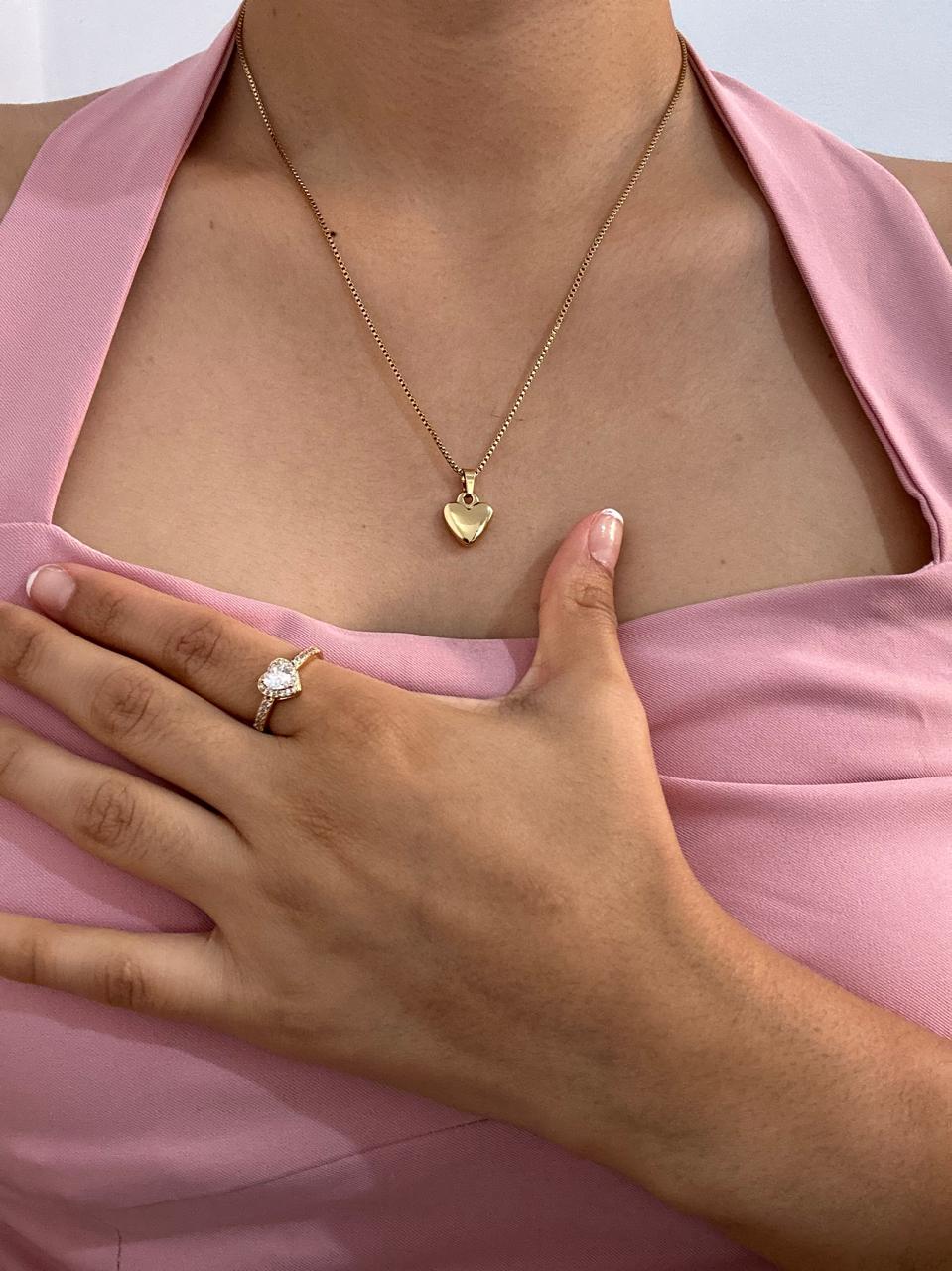 SET PROMESA: COLLAR + ANILLO CORAZÓN