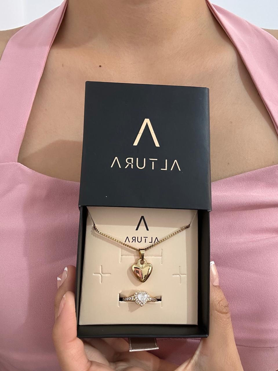 SET PROMESA: COLLAR + ANILLO CORAZÓN