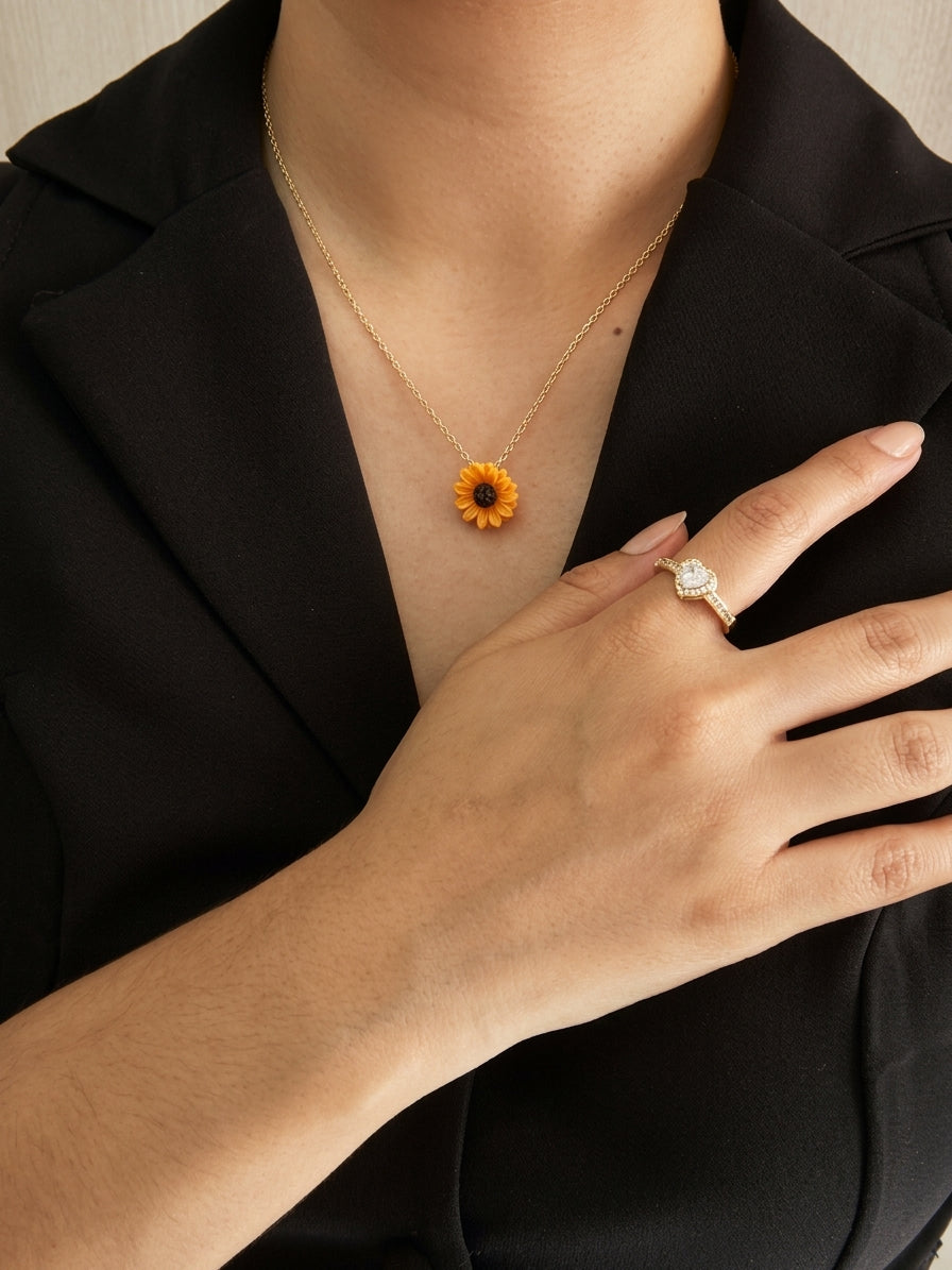 SET GIRASOL: COLLAR + ANILLO
