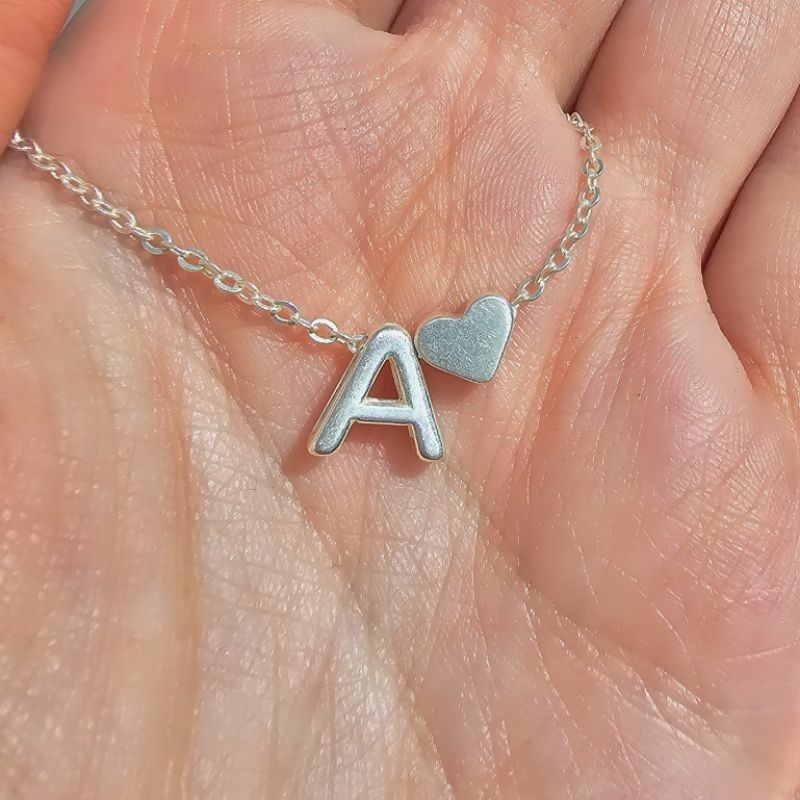 COLLAR INICIAL + CORAZÓN - PLATA LEY 950
