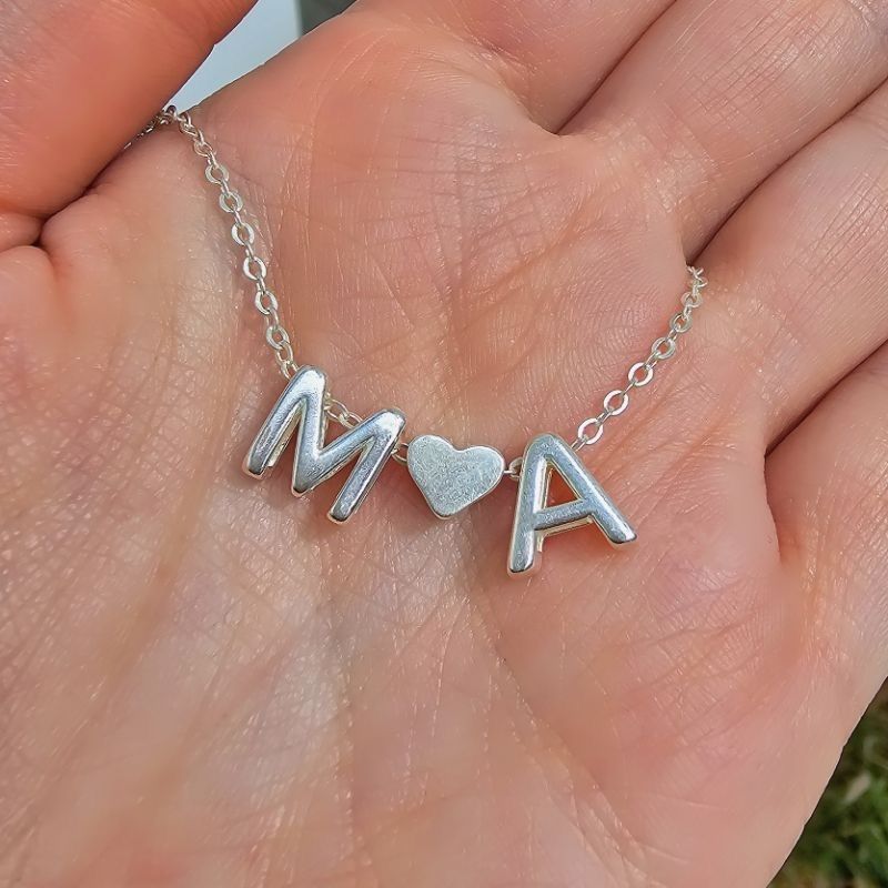 COLLAR INICIAL + CORAZÓN - PLATA LEY 950