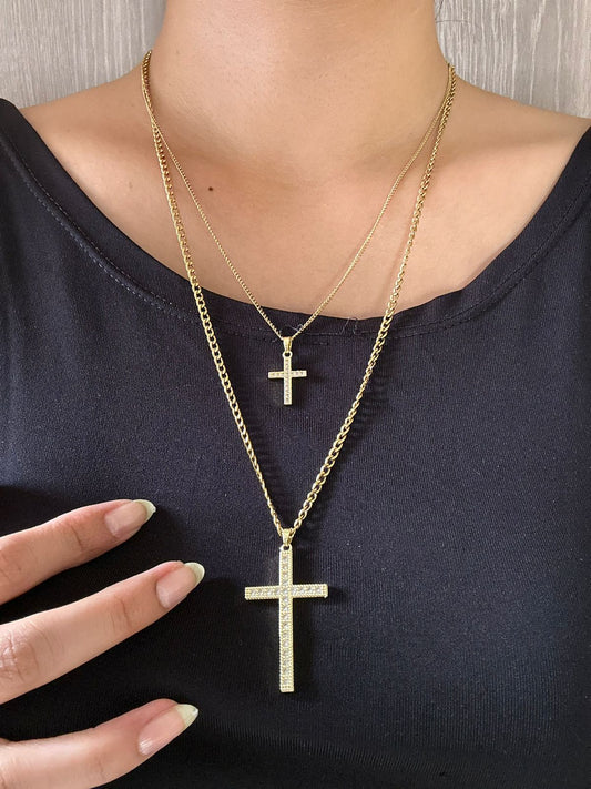 CRUCES PAREJA PIEDRAS BRILLOSAS