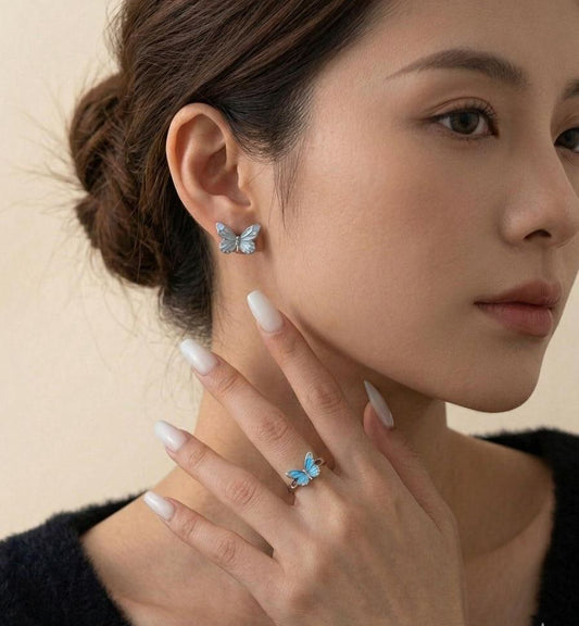 MARIPOSA LUMINOSA: ANILLO + ARETES/ SEGUNDA COMPRA