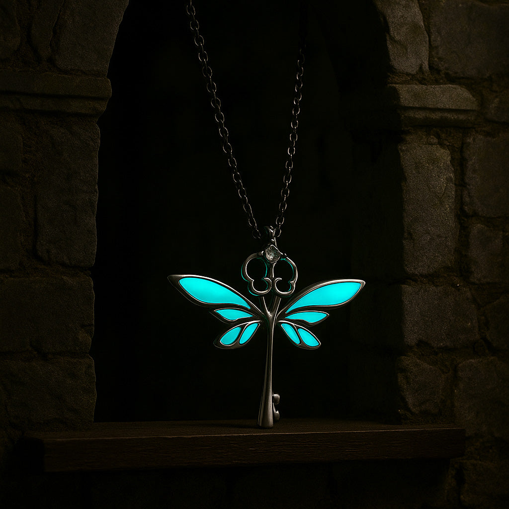 COLLAR BRILLOSO LLAVE VOLADORA