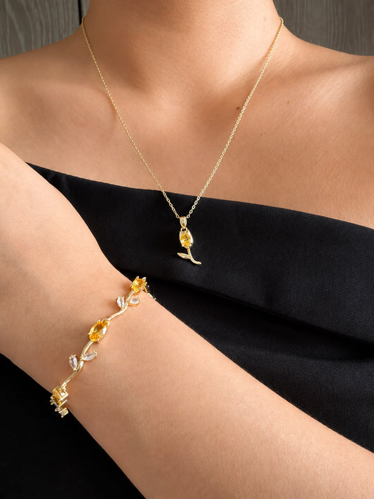 SET TULIPAN AMARILLO: COLLAR + PULSERA